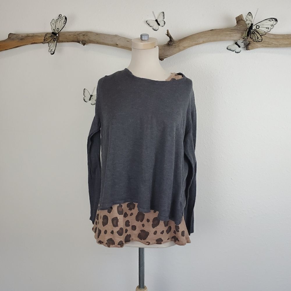Just living layered cheetah print sweater